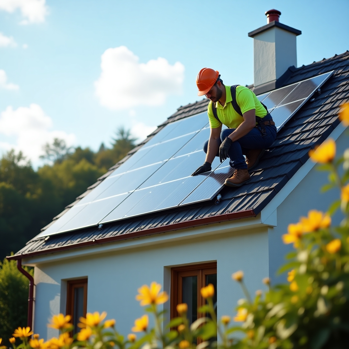 Solar Panels and Battery Installation